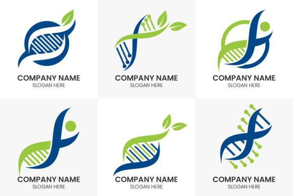 DNA Genetics Vector Logo Design Set: A Blueprint for Modern Branding