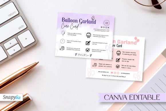 Editable Balloon Care Card Instructions for Your Business