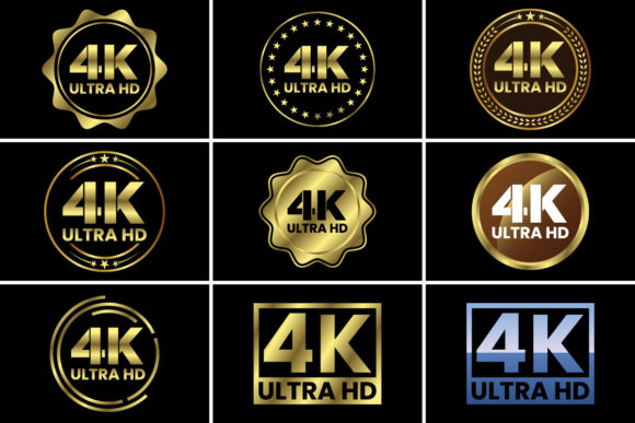Golden 4K Ultra HD Icon Logo Set: A Designer's Toolkit