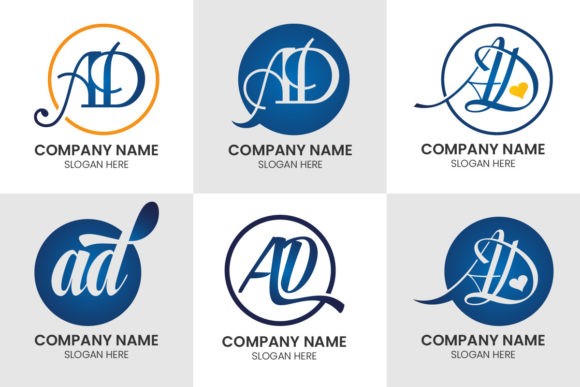 Initial Monogram Letter AD Logo Set: Crafting a Timeless Brand Identity