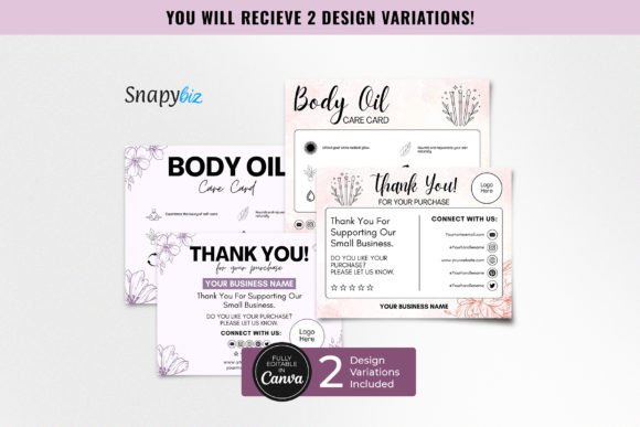Minimalist Digital Body Oil Care Card: Elevate Your Brand