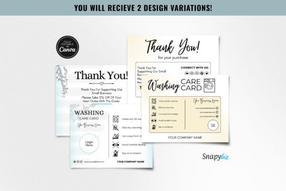 Minimalist Editable Clothing Care Card for Modern Brands