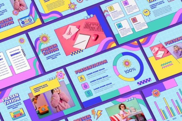 Retro Colorful Powerpoint Template: Vibrant Slides for Modern Impact