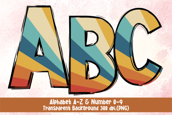 Unleash Creative Energy with Groovy Color Doodle Fonts and Number PNG